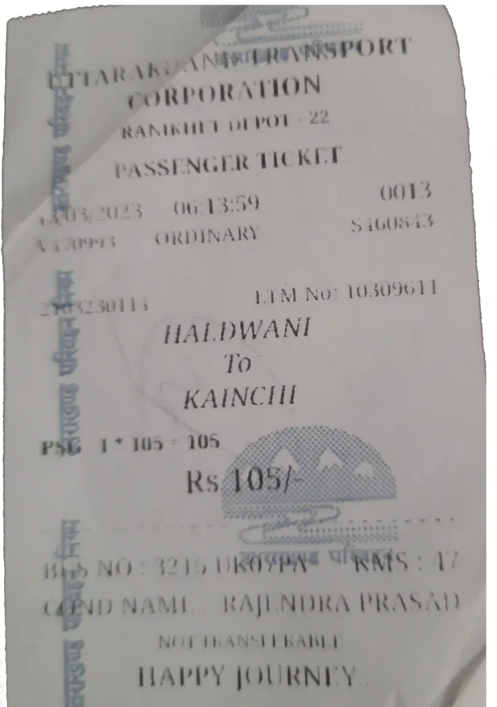 Haldwani To Kainchi Dham Bus ticket